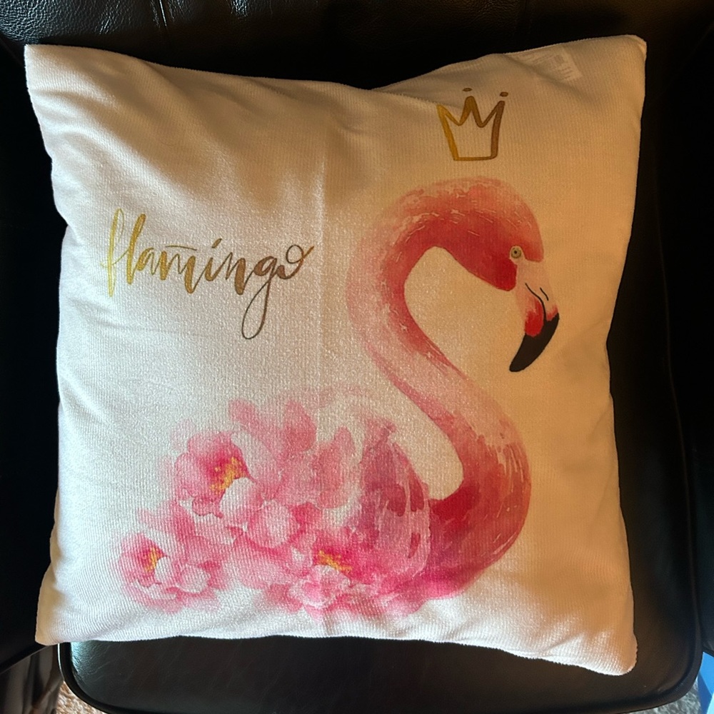 NEW Flamingo throw pillow pillowcase only